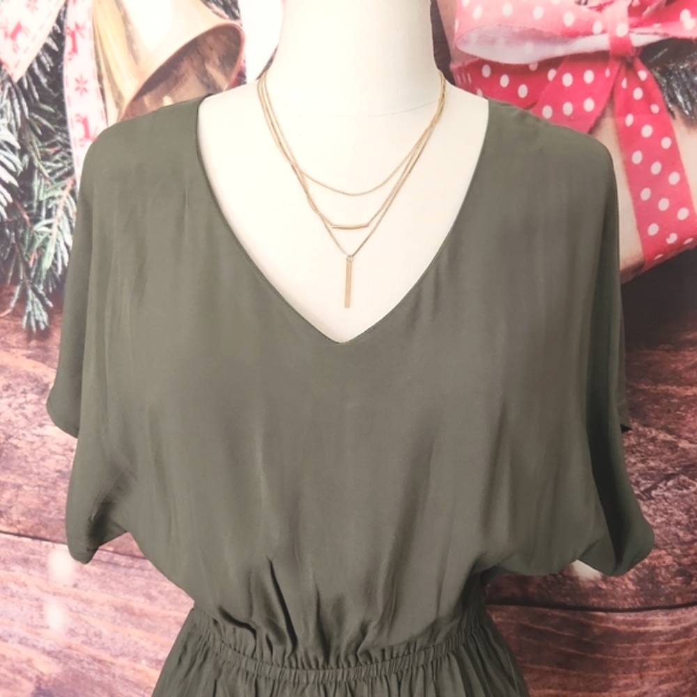 2 for $22  Jeans West summer short flutter sleeve minimalistic boho midi dress - Picture 2 of 6